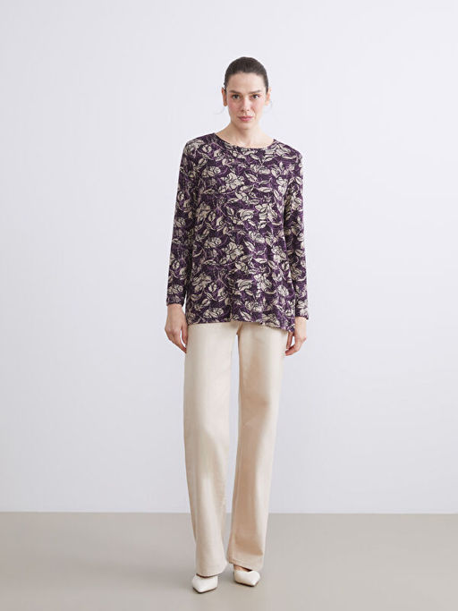 Bisiklet Yaka Desenli Bluz