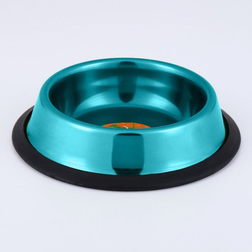 Миска с нескользящим основанием декоративная цветная, 230 мл, голубая