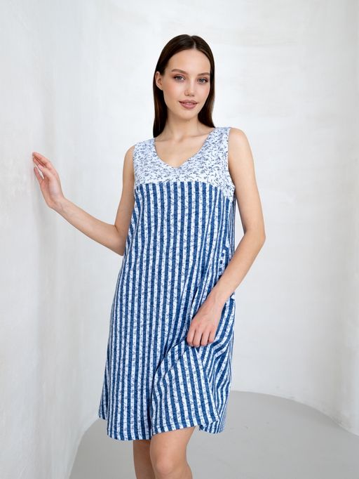 Сарафан хлопок 100%,сине-голубой - Binita фото 4