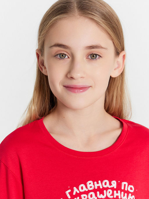 Пижама для девочек красная с принтом - Mark formelle фото 4