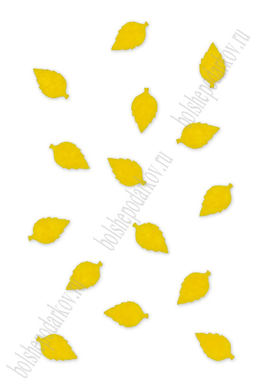 Лазерная вырубка из фетра "Листик" 1,5 см (20 шт) желтый №5