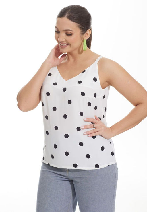 Топ ELady 4215 белый в горох  фото 3