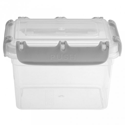 "Bergen" Контейнер для продуктов пластмассовый 0,7л, 14,5х10,3х9,8см, с защелками, пепельный жемчуг, подходит для СВЧ (Россия)