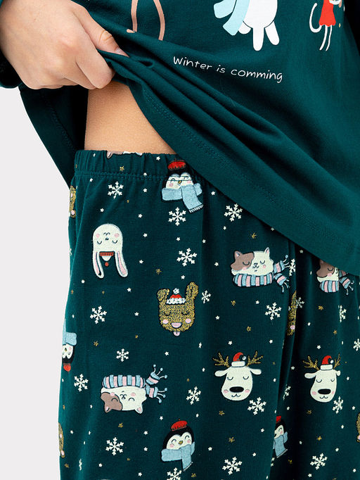 Комплект для мальчиков (джемпер, брюки) зеленый со зверятами - Mark formelle фото 7