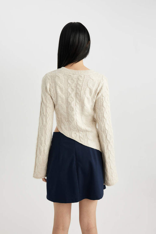 Облегающий свитер с круглым вырезом - Defacto фото 6