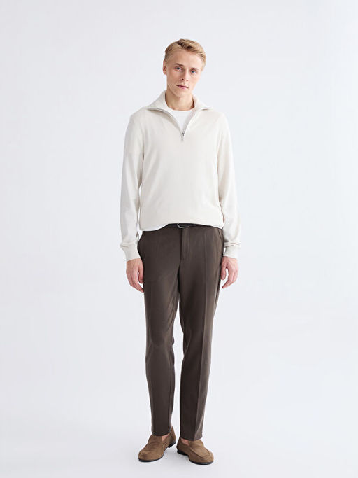 Fermuarl? Dik Yaka Erkek Triko Kazak