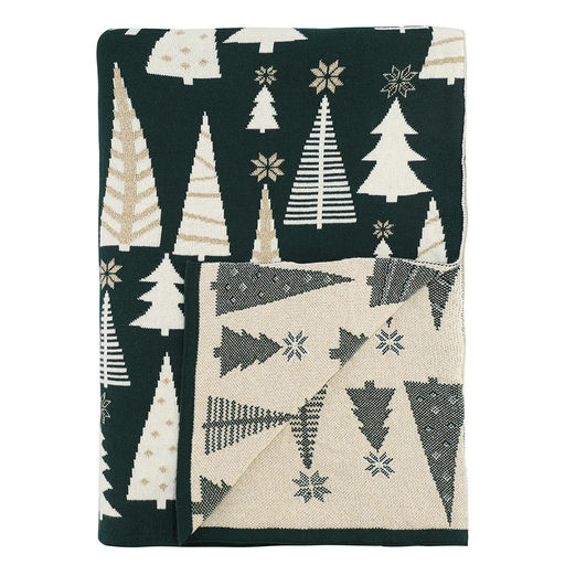 Плед из хлопка с новогодним рисунком Whitewood из коллекции New Year Essential, 130x180 см - Tkano фото 2
