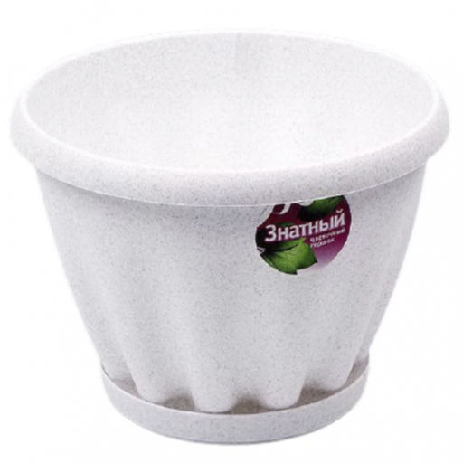 Горшок Знатный 3,9 л, d-225, с/п, белый, арт. Мп303Б