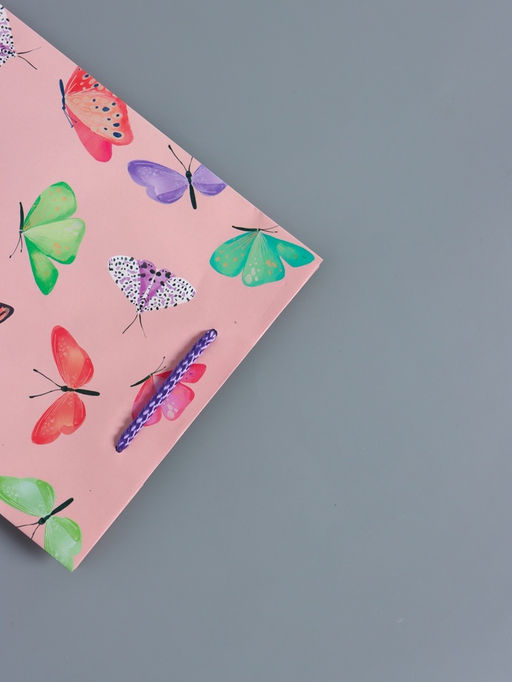 Пакет подарочный ламинированный «Крылья счастья», розовый, 18×22.3×10 см