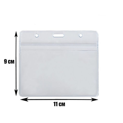 Цена за 10 шт. Бейдж горизонтальный Calligrata 108×76 мм, внешний размер 95×115 мм, 350 мкр, с зип защёлкой