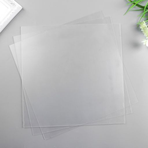 Лист пластика прозрачный 30х30 см (набор 3шт) 0,7 мм