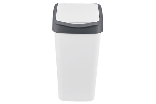 Ведро для мусора с подвижной крышкой 10 л 23,5*19,5*33,7 см Тандем белый/серый (841018) - Elan gallery фото 14