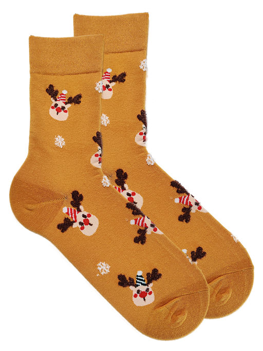 Носки НГ р.35-40 Merry Christmas Олени Жёлтые - Krumpy фото 3