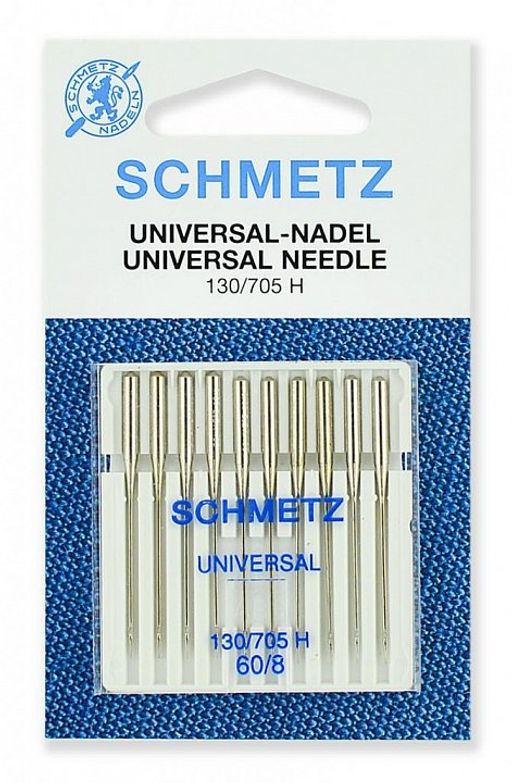 Иглы для бытовых швейных машин Schmetz стандартные 130/705H №60, уп.10 игл