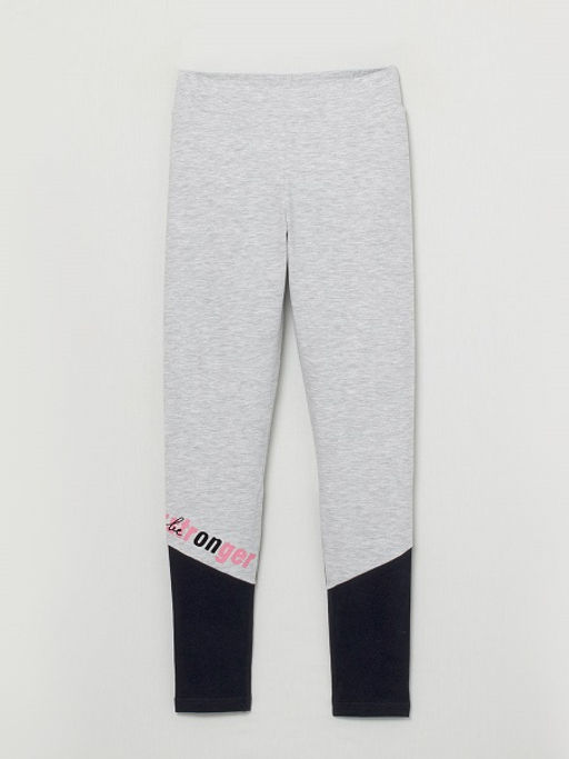 CRB wear/CWJG 70164-11-292 Брюки модель леггинсы для девочки, светло-серый меланж-черный/Ex.Cherubino фото 2