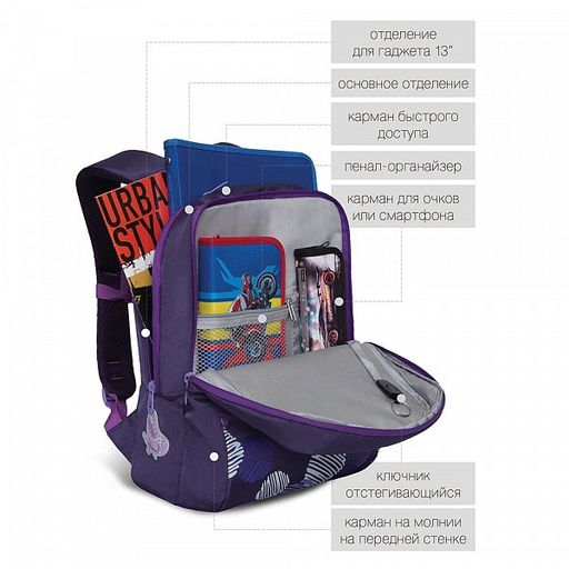 RG-066-2 Рюкзак школьный - Grizzly фото 16