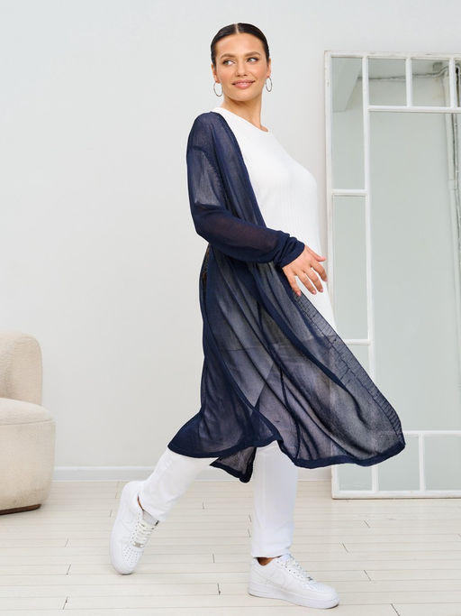 Кардиган женский длинный с поясом MR011SS3 blue - Maxroses фото 3