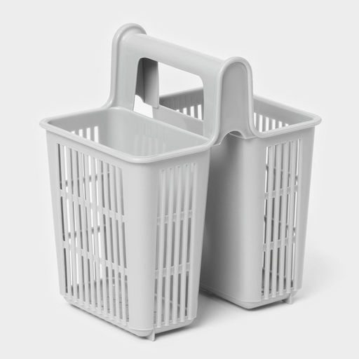 Сушилка для столовых приборов, 2 отделения, 10.1×13.8×16 см, цвет серый