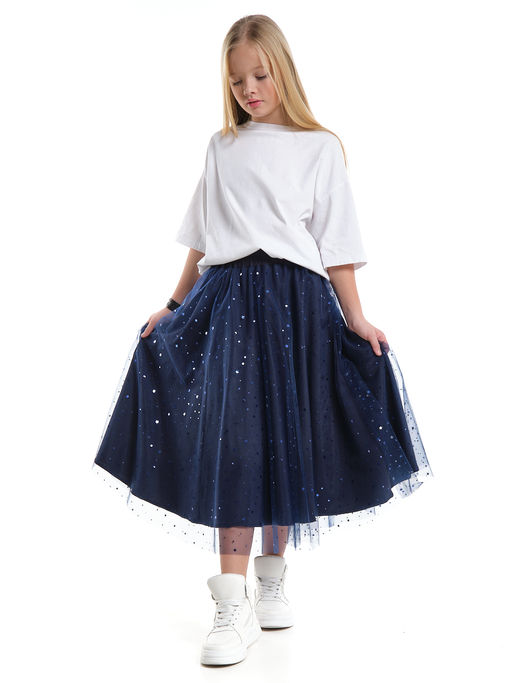 Юбка пачка длинная из фатина 22-7608 черный/зол. звезды - Mini maxi фото 29