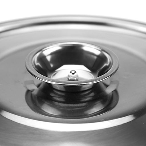 Цилиндр Кастрюля из нержавеющей стали 20л, д31см, h30см, крышка и ручки металлические, без теплораспределительного дна (Китай) ДОПУСКАЮТСЯ: на корпусе незначительные потертости внутри и снаружи. Товар возврату и обмену не подлежит. - Домашняя мода фото 2