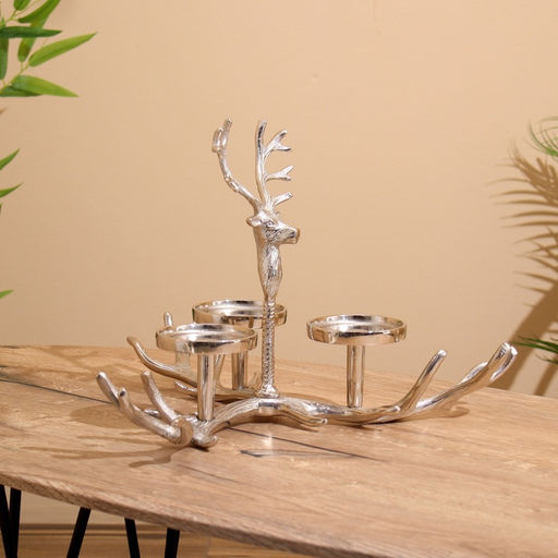 Подсвечник на 3 свечи «Рога», 42×42×30 см, алюминий