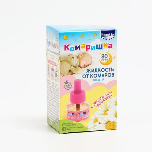 Цена за 2 шт. Дополнительный флакон-жидкость от комаров Чистый дом, Комаришка, для детей, 30 ночей