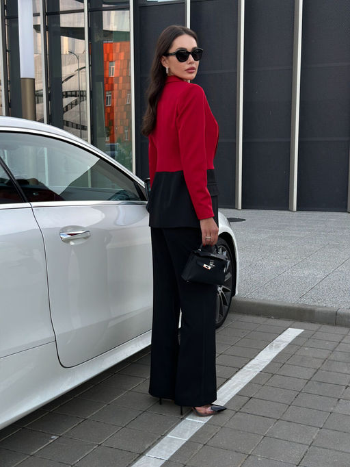 Жакет AURA 1115-170 красный + чёрный