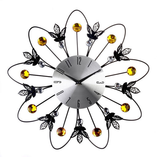 Часы настенные интерьерные «Ромашка», серия: Ажур, бесшумные, плавный ход, d=41.5 см, циферблат d=15 см, от батарейки 1хАА