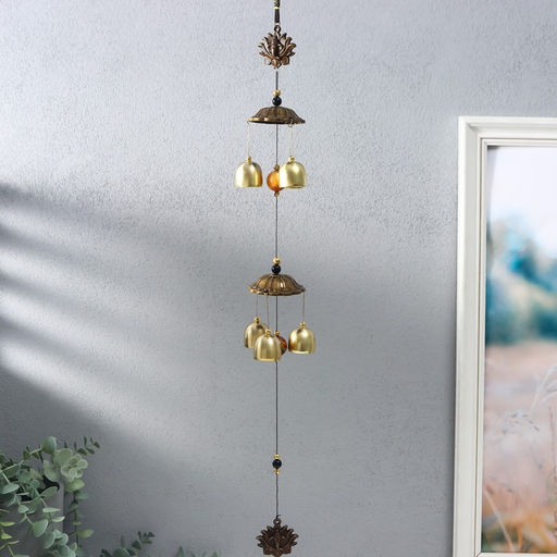 Музыка ветра «Ганеша в лотосе», 6 колокольчиков, 65 см