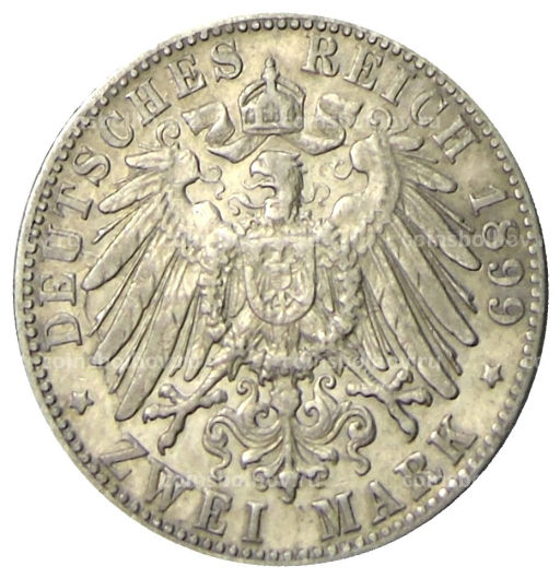 2 марки 1899 года G Германия (Баден)