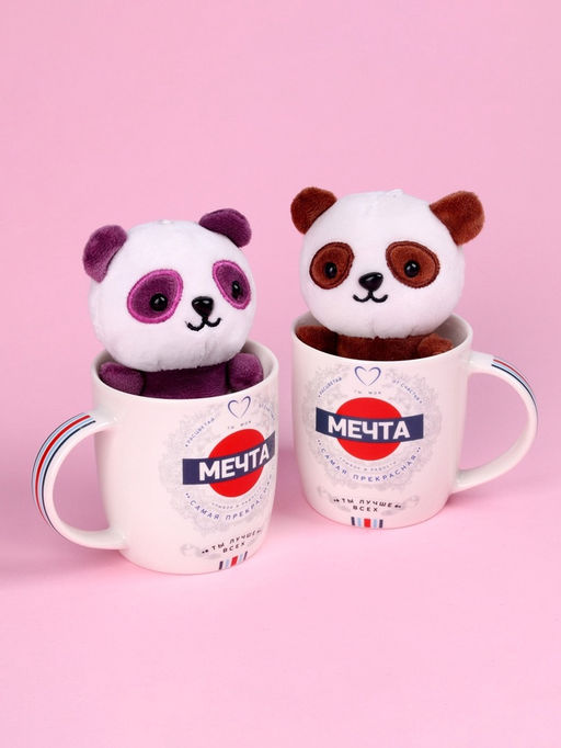 Набор Мечта, мягкая игрушка в кружке, панда, цвета МИКС - Milo toys фото 10