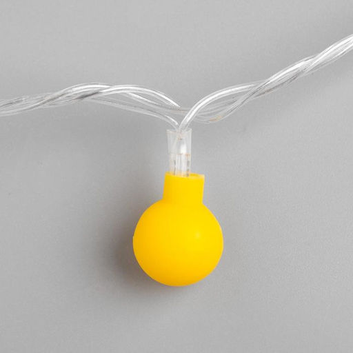 Гирлянда Нить 5 м с насадками Шарики жёлтые, IP20, прозрачная нить, 30 LED, свечение жёлтое, 8 режимов, 220 В - Luazon lighting фото 6