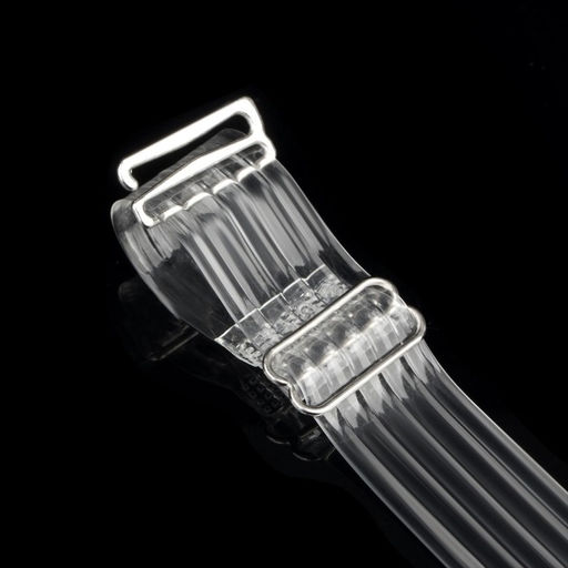 Цена за 5 шт. Бретели силиконовые, фурнитура металл, 5 полос, 2 см, 37 см, пара, цвет прозрачный - Арт узор фото 2