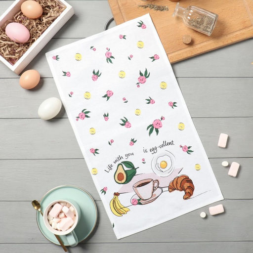 Кухонное полотенце «Доляна» Life with you, 28×46 см, 100% хлопок, рогожка 160 г/м²