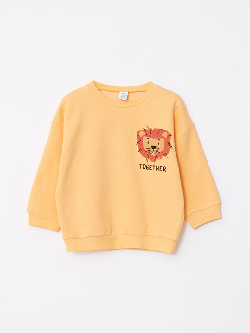 Bisiklet Yaka Uzun Kollu Bask?l? Erkek Bebek Sweatshirt ve E?ofman Alt 2li Tak?m - Waikiki фото 2