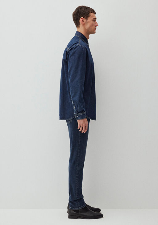 Barry Mavi Edition Koyu Mavi Jean Gomlek  фото 6