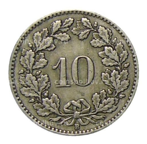 Монета 10 раппенов 1922 года Швейцария
