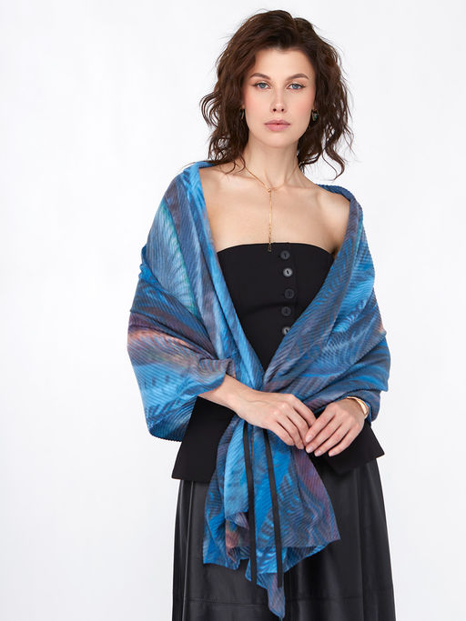 Большой, мягкий, тонкий и очень нежный двусторонний палантин с рисунком - Tantino фото 11