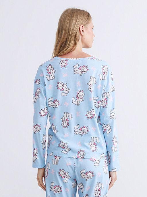 Bisiklet Yaka Aristocats Bask?l? Kad?n Pijama ?st