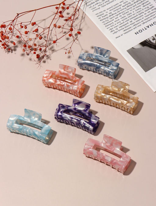 Краб для волос "Линда" прямой, 8х3,5 см, микс