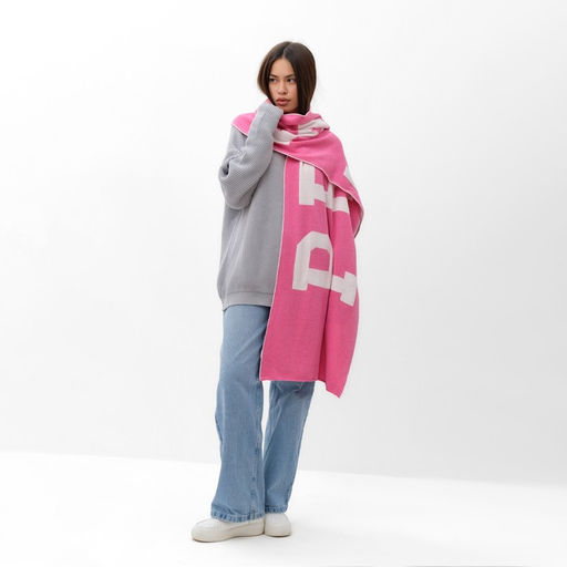 Шарф женский двусторонний MIST розовый, размер 47*226см  фото 2