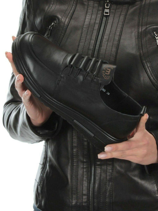 03-5065 BLACK Полуботинки женские (натуральная кожа) - Фабричный китай фото 2