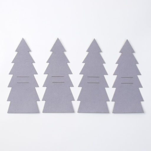 Набор конвертов для столовых предметов Елка, 4 шт, 11х25 см, 100% п/э, фетр - Доляна фото 3