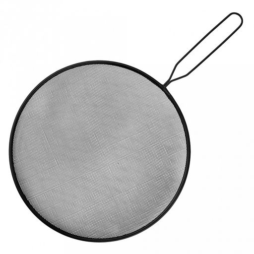 "Блэк" Крышка-сито "Брызгоулавливатель" д25см, металл/окрашенный, цвет - черный, длинная металлическая ручка 14,3см, в п/эт пакете (Китай)