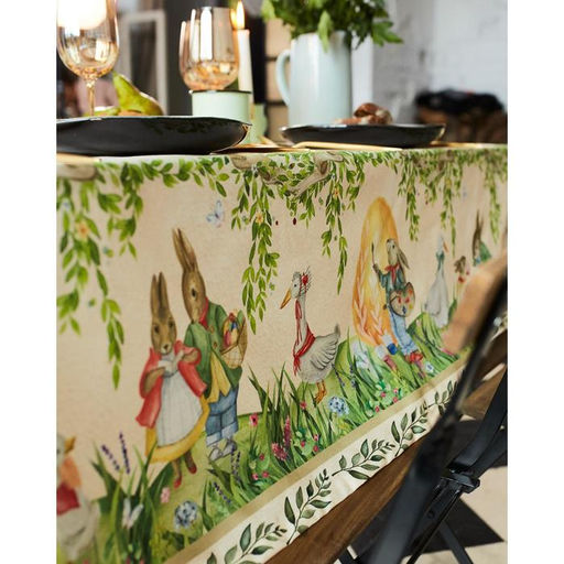 Скатерть Этель Акварельные зайцы 110х147 см, 100% хл, саржа 190 гр/м2  фото 18