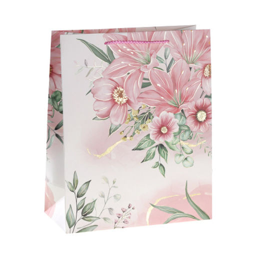Цена за 12 шт. Пакет подарочный 31x42x12см Цветы / 3251XL /уп 12/300/ - ГалеонТрейд фото 2