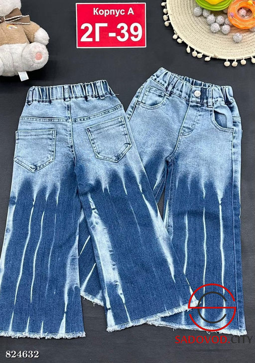 Джинсы для девочки на резинке