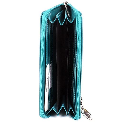Портмоне женское Cayman-405К н/к, 3 отд, 11 карм, на молнии, бирюза игуана (75) 166520  фото 3