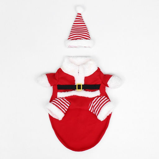 Новогодний костюм для собак Клаус, размер L (ДС 35, ОГ 45 см) - Пижон фото 9