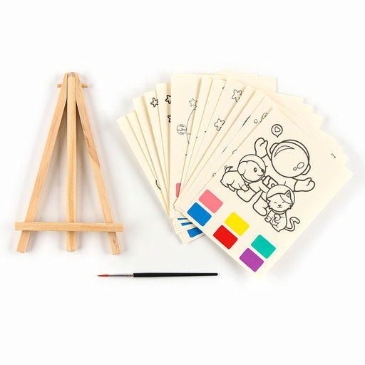 Водная раскраска Космос, с кисточкой и мольбертом, виды МИКС - Simaland фото 2